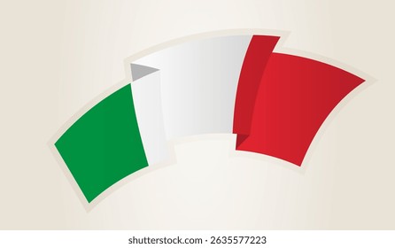 Italy Flag in Abstract Ribbon Shape, National Symbol of the Italy. This vector is ideal for use in national events, Independence Day, international sports competitions.