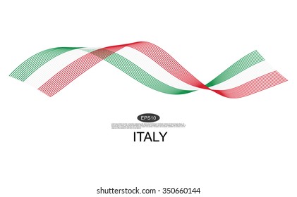 Italy Flag. Abstract Italy Ribbons Isolated On White.