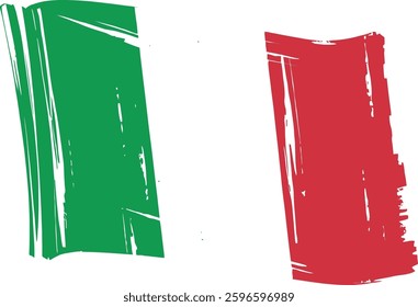 Italy Flag with Artistic Brush Effect – Creative National Identity