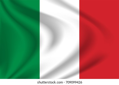 italy flag background with cloth texture. italy flag vector illustration.