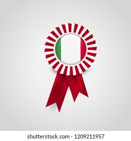Italy flag badge design vector