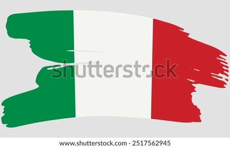 Italy flag brush paint texture. Grunge Italy flag. Italian emblem brush concept
