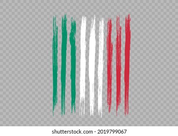 Bandera de Italia con pinturas de broche texturadas aisladas en png o fondo transparente,Symbol Italia,plantilla para banner,publicidad ,promociones, diseño,vector,top medalla de oro país deportivo