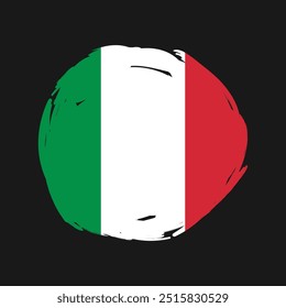 Diseño de fondo de trazo de pincel de bandera de Italia. Ilustración vectorial.