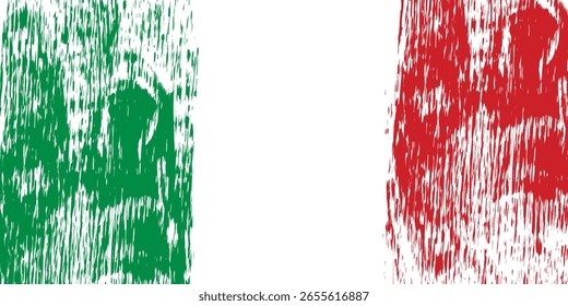 Fondo de trazo de pincel de la bandera de Italia - Anuncio tricolor de estilo grunge