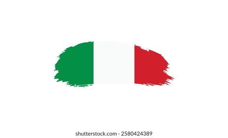 ITALY flag in brush stroke effect on white background, National flag of Italy with brush stroke effects Vector illustration EPS10