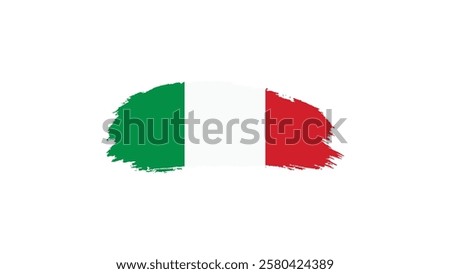 ITALY flag in brush stroke effect on white background, National flag of Italy with brush stroke effects Vector illustration EPS10