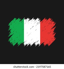 Italy Flag Brush Strokes. National Flag