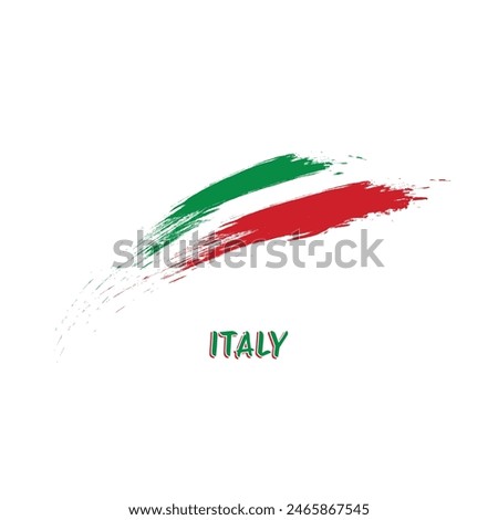 Italy flag brush strokes for National day of Italy. Italy Independence Day celebration flag, 2nd June on white background, isolated vector design.