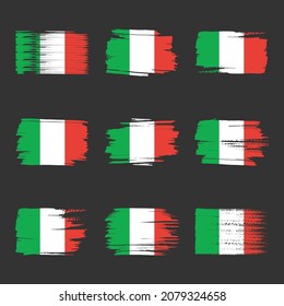 Italy flag brush strokes painted