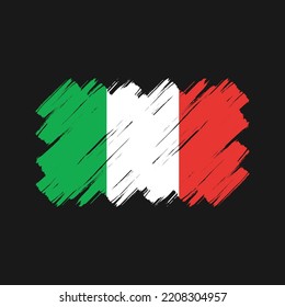 Italy flag brush strokes painted collection