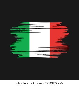Italy Flag Brush Vector Illustration