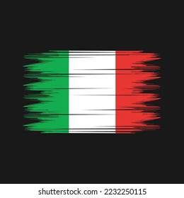 Italienische Flagge - Vektorgrafik mit Pinselstrich