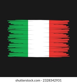 Ilustración de vectores de pincel de bandera de Italia