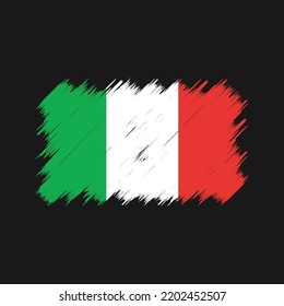 Italienische Flagge Pinsel Vektorgrafik. Nationalflagge