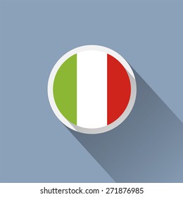  Italy Flag Button Icon 