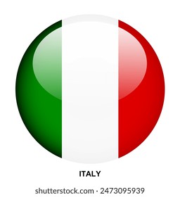 ITALY flag button on white background