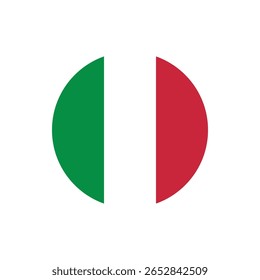 Italy Flag Button. Italy Round flag icon. Italy flag badge Vector for independence day celebration Png on transparent background.