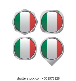 Italy flag button vector drawing