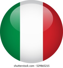 Italy flag button. Vector illustration. EPS10