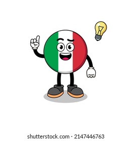caricatura de la bandera italia con una pose de idea , diseño de carácter