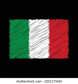 Italy flag with chalk effect vector graphics