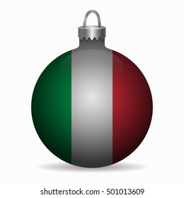 italy flag christmas ball vector