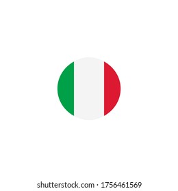 italy flag circle icon vector on a white background