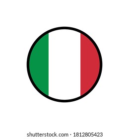 Italy flag in circle On a white background