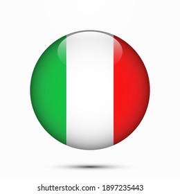 Italy flag circle shape button vector illustration