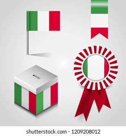 Italy flag with creative design vector