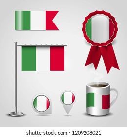 Italy flag with creative design vector