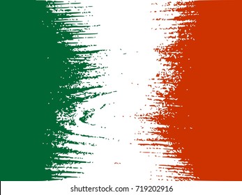 Italy flag design concept. Flag textured by grungy wood pattern. Image relative to travel and politic themes