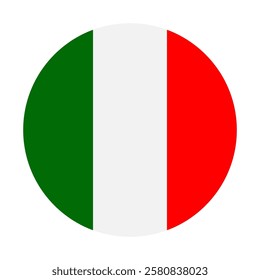 Italy flag design icon emoticon. Vector illustration on white background of Italy flag.