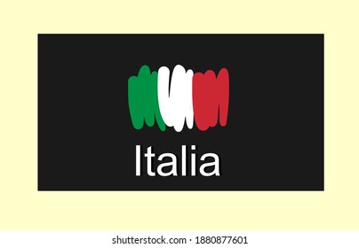 Italy flag design ,Italian flag and name,Italy  flag drawing,Italy flag draw by brush 