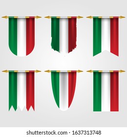 Italy flag in different shapes