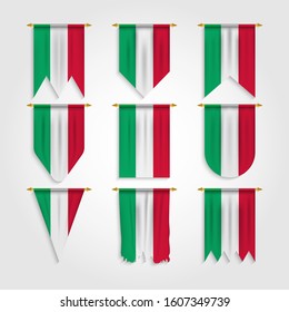 Italy Flag in Different shapes, Flag of Italy in Various Shapes