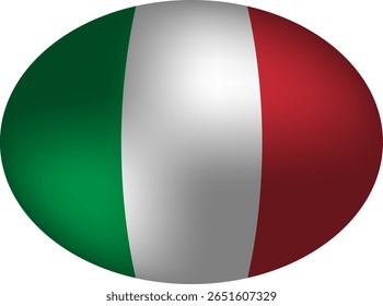 Italienische Flagge Eierförmige Vektorabzeichen - Kugel, Oval und Ei-Design