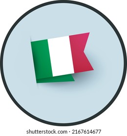 Vector de ilustración de emblema de la bandera de Italia