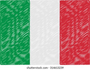 italy flag embroidered zigzag