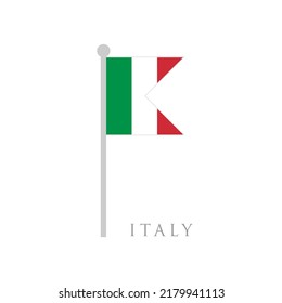 italy flag flat design vector illustration