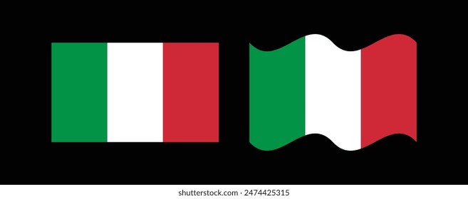bandera de italia Ilustración vectorial de concepto de ondeo plano