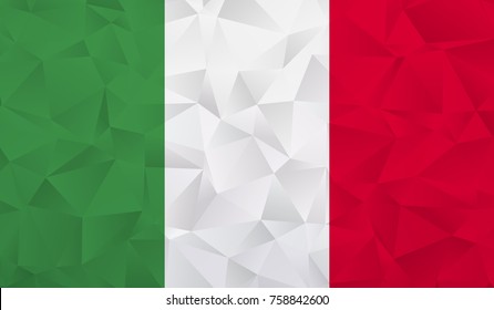 Italy flag - geometric rumpled triangular low poly style gradient graphic, polygonal design for your. Vector illustration eps 10.
