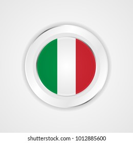 Italy flag in glossy vector icon.