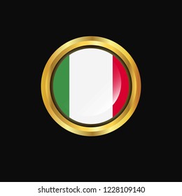 Italy flag Golden button
