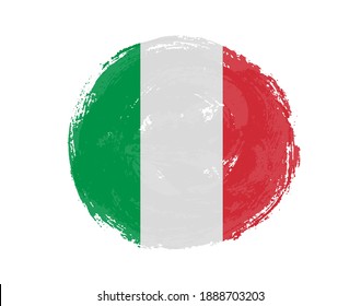 Italienische Flagge in gerundeter Form.