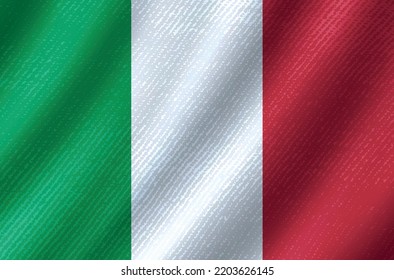 Italy flag with grunge texture.