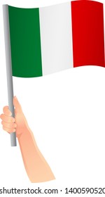 Italy flag in hand icon