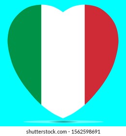 Italy Flag In Heart Shape Vector