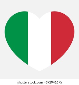 Italy flag in the heart, vector illustration.